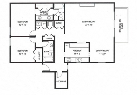 Two Bed Two Bath 1515 Square Feet at The Bridges at Foxridge, Mission, Kansas